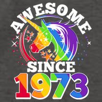 Rainbow Unicorn Awesome Since 1973 50th Birthday Vector Backpack