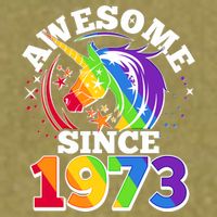 Rainbow Unicorn Awesome Since 1973 50th Birthday Garment-Dyed Women's Muscle Tee