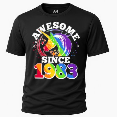 Rainbow Unicorn Awesome Since 1983 40th Birthday Performance Shirt