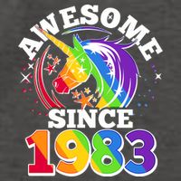 Rainbow Unicorn Awesome Since 1983 40th Birthday Vector Backpack
