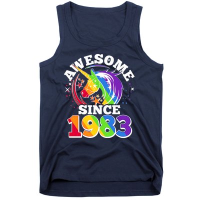 Rainbow Unicorn Awesome Since 1983 40th Birthday Tank Top