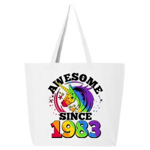 Rainbow Unicorn Awesome Since 1983 40th Birthday 25L Jumbo Tote