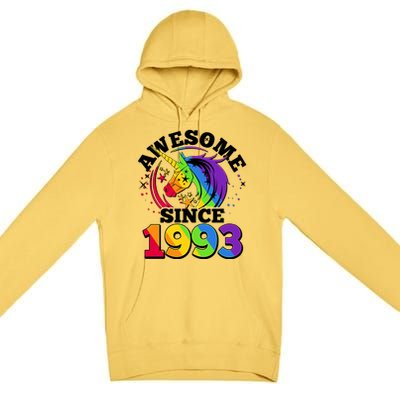 Rainbow Unicorn Awesome Since 1993 30th Birthday Premium Pullover Hoodie