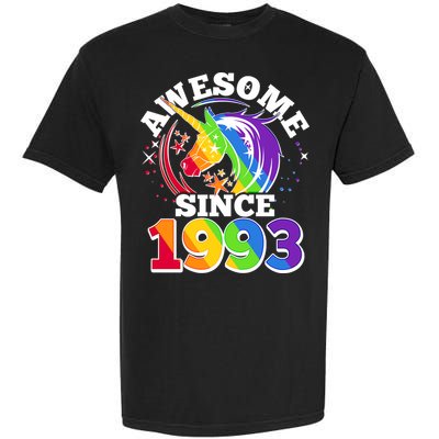 Rainbow Unicorn Awesome Since 1993 30th Birthday Garment-Dyed Heavyweight T-Shirt