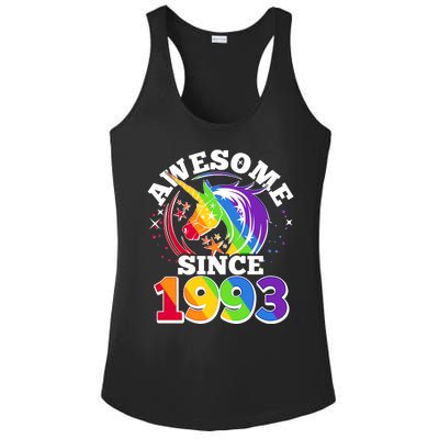 Rainbow Unicorn Awesome Since 1993 30th Birthday Ladies PosiCharge Competitor Racerback Tank