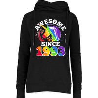 Rainbow Unicorn Awesome Since 1993 30th Birthday Womens Funnel Neck Pullover Hood