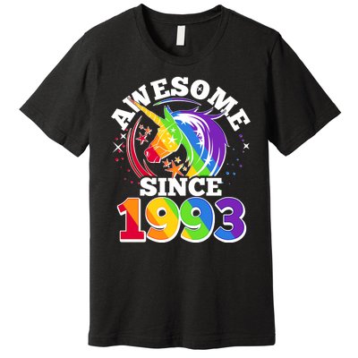 Rainbow Unicorn Awesome Since 1993 30th Birthday Premium T-Shirt