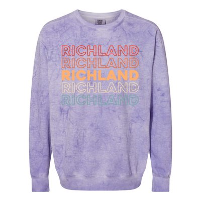 Retro Us American City Usa Vintage Washington Richland Gift Colorblast Crewneck Sweatshirt