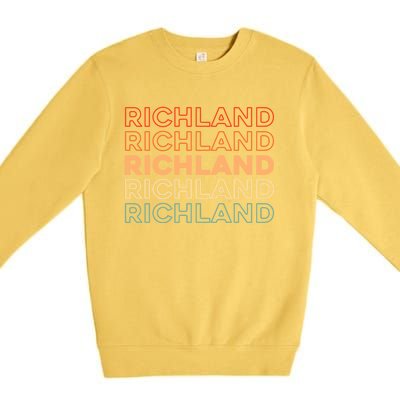 Retro Us American City Usa Vintage Washington Richland Gift Premium Crewneck Sweatshirt