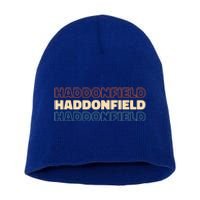 Retro Us American City Vintage New Jersey Haddonfield Cool Gift Short Acrylic Beanie