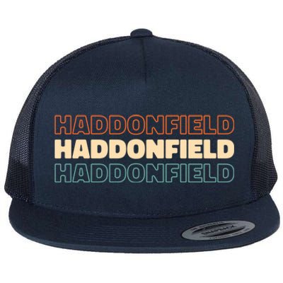 Retro Us American City Vintage New Jersey Haddonfield Cool Gift Flat Bill Trucker Hat