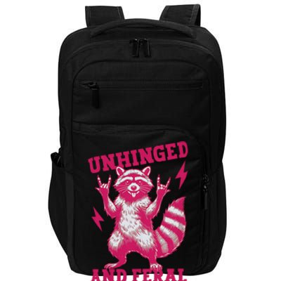 Raccoon Unhinged And Feral Retro Funny Raccoon Feral Summer Impact Tech Backpack