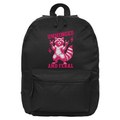 Raccoon Unhinged And Feral Retro Funny Raccoon Feral Summer 16 in Basic Backpack