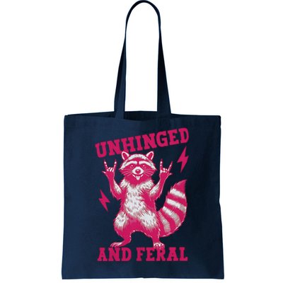 Raccoon Unhinged And Feral Retro Funny Raccoon Feral Summer Tote Bag