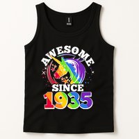Rainbow Unicorn Awesome Since 1935 90th Birthday Tank Top