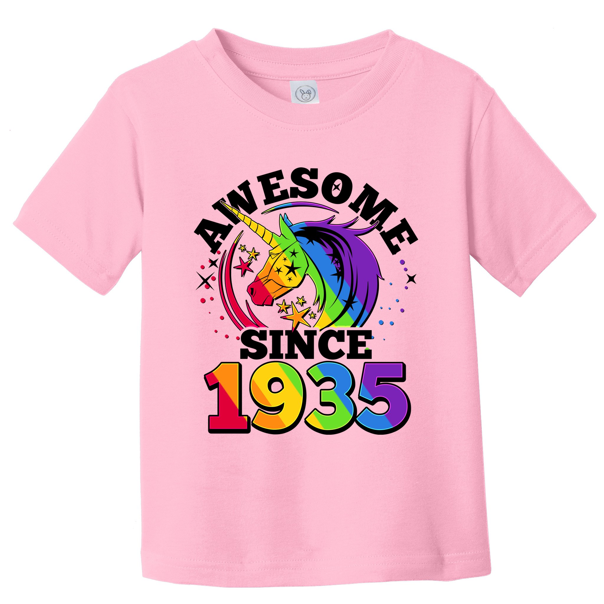 Rainbow Unicorn Awesome Since 1935 90th Birthday Toddler T-Shirt