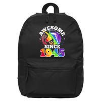 Rainbow Unicorn Awesome Since 1945 80th Birthday 16 in Basic Backpack