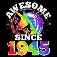 Rainbow Unicorn Awesome Since 1945 80th Birthday 16 in Basic Backpack