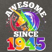 Rainbow Unicorn Awesome Since 1945 80th Birthday Cotton Canvas Backpack