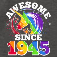 Rainbow Unicorn Awesome Since 1945 80th Birthday Vector Backpack