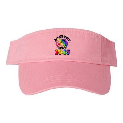 Rainbow Unicorn Awesome Since 1945 80th Birthday Visor