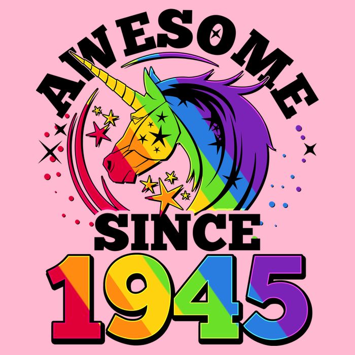 Rainbow Unicorn Awesome Since 1945 80th Birthday Visor