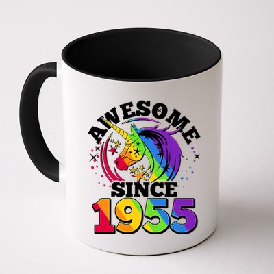 Rainbow Unicorn Awesome Since 1955 70th Birthday Mug