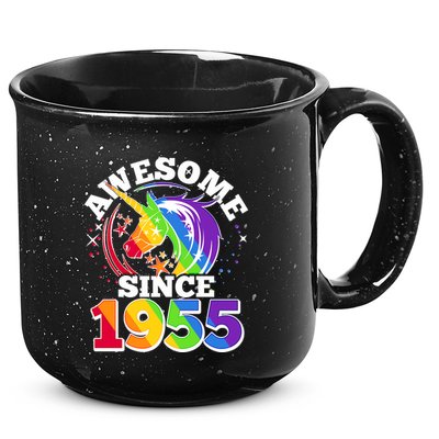 Rainbow Unicorn Awesome Since 1955 70th Birthday 15oz Campfire Ceramic Mug