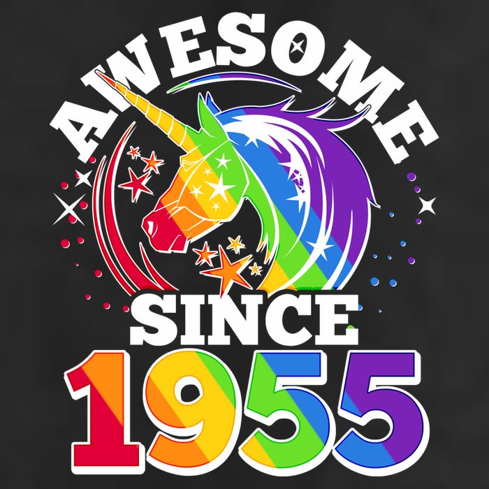 Rainbow Unicorn Awesome Since 1955 70th Birthday Microfiber Hand Towel