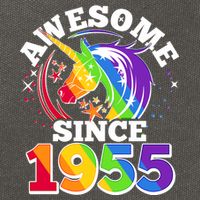 Rainbow Unicorn Awesome Since 1955 70th Birthday Cotton Canvas Backpack