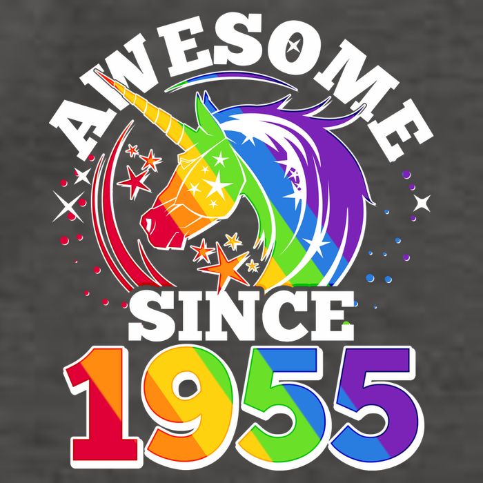 Rainbow Unicorn Awesome Since 1955 70th Birthday Vector Backpack