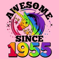 Rainbow Unicorn Awesome Since 1955 70th Birthday Womens T-Shirt