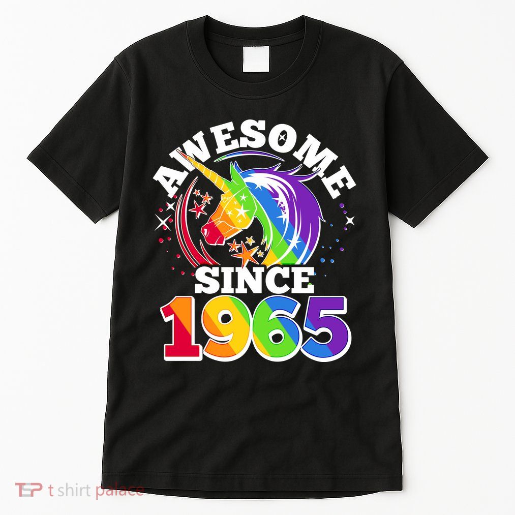 Rainbow Unicorn Awesome Since 1965 60th Birthday Tall T-Shirt