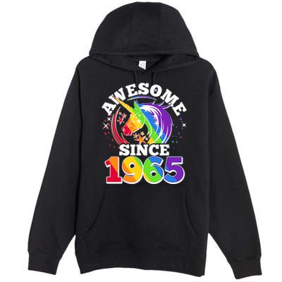 Rainbow Unicorn Awesome Since 1965 60th Birthday Premium Pullover Hoodie