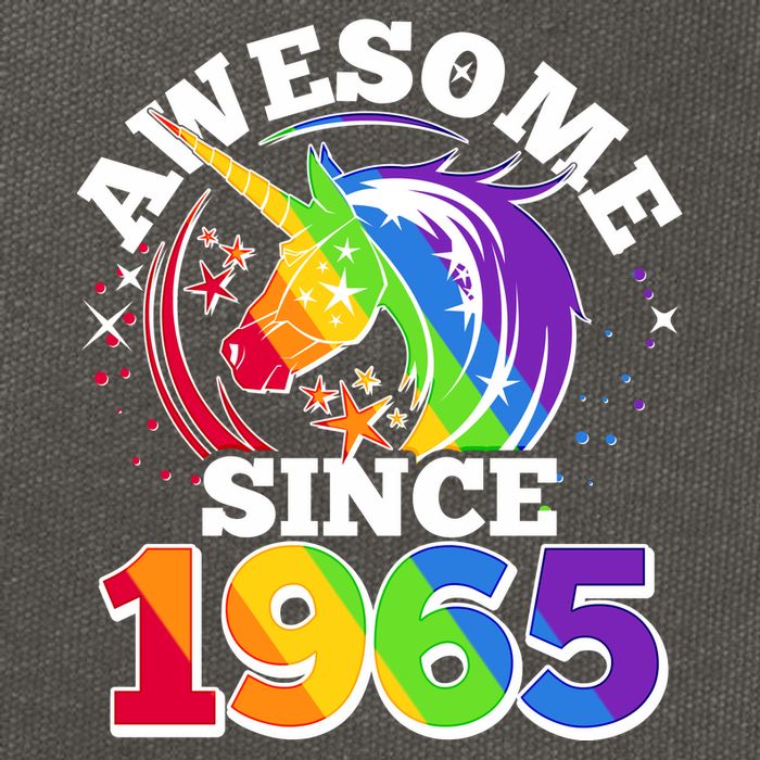 Rainbow Unicorn Awesome Since 1965 60th Birthday Cotton Canvas Backpack