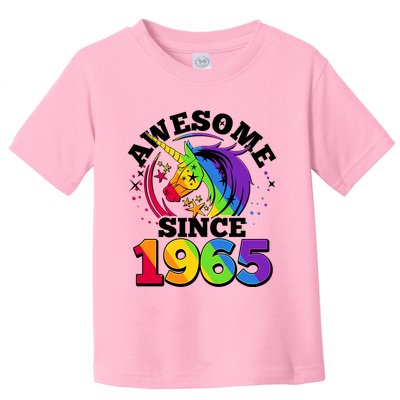 Rainbow Unicorn Awesome Since 1965 60th Birthday Toddler T-Shirt