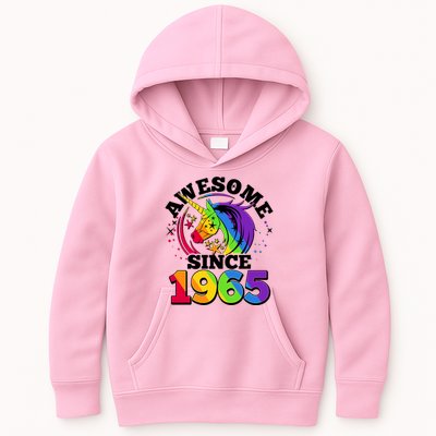 Rainbow Unicorn Awesome Since 1965 60th Birthday Kids Hoodie