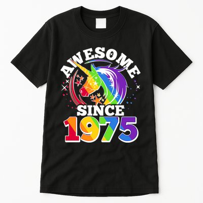 Rainbow Unicorn Awesome Since 1975 50th Birthday Tall T-Shirt
