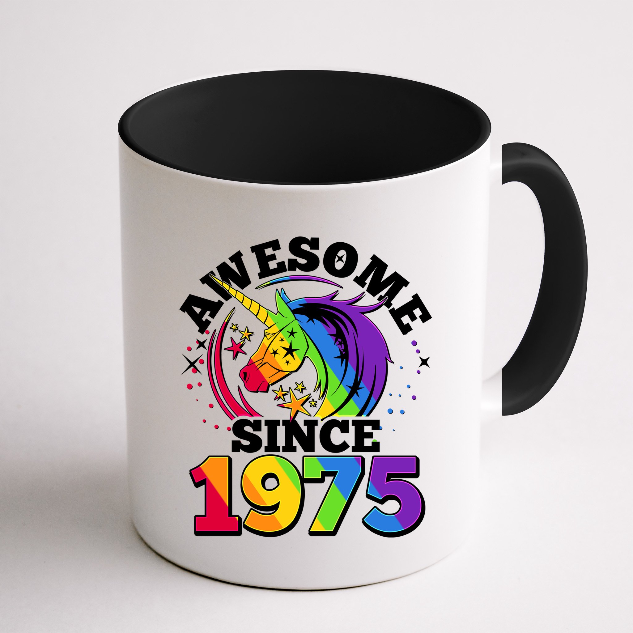 Rainbow Unicorn Awesome Since 1975 50th Birthday Mug