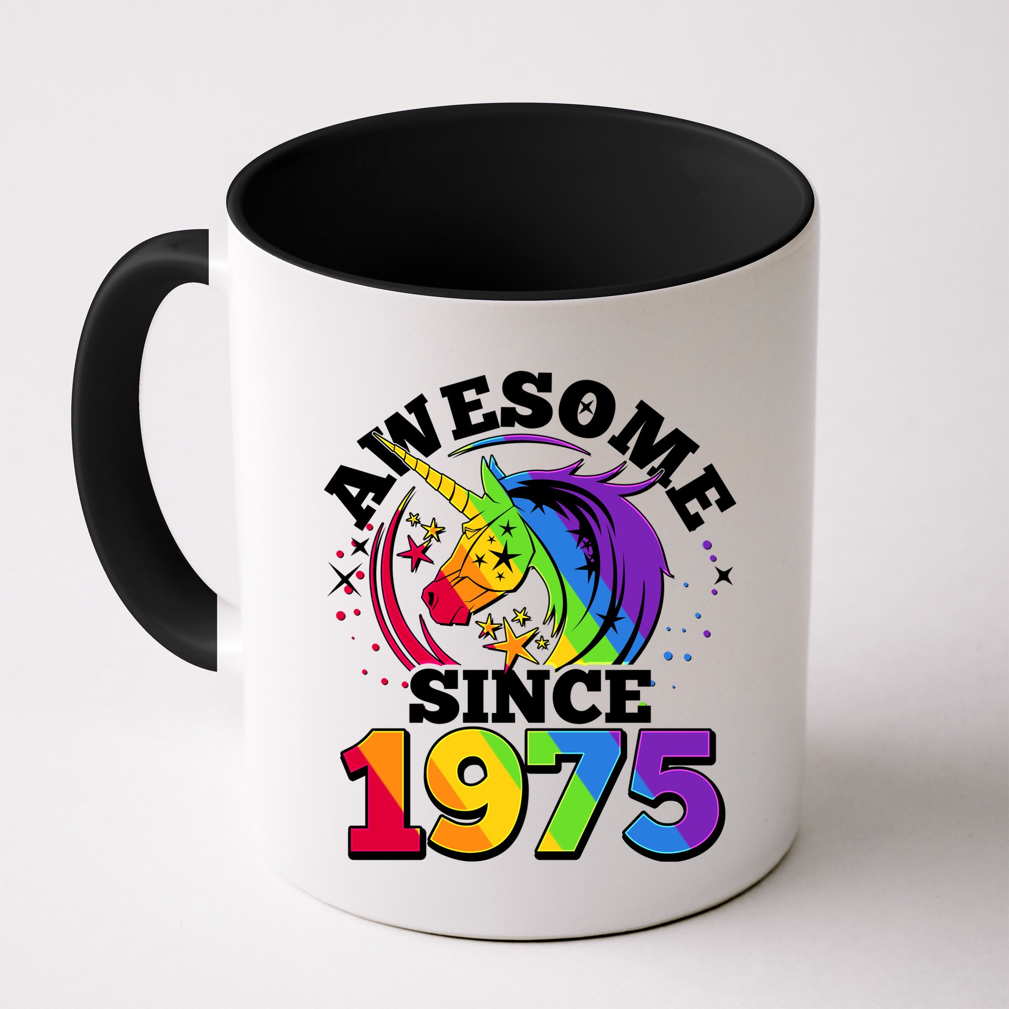 Rainbow Unicorn Awesome Since 1975 50th Birthday Mug