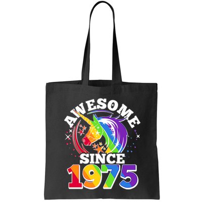 Rainbow Unicorn Awesome Since 1975 50th Birthday Bag