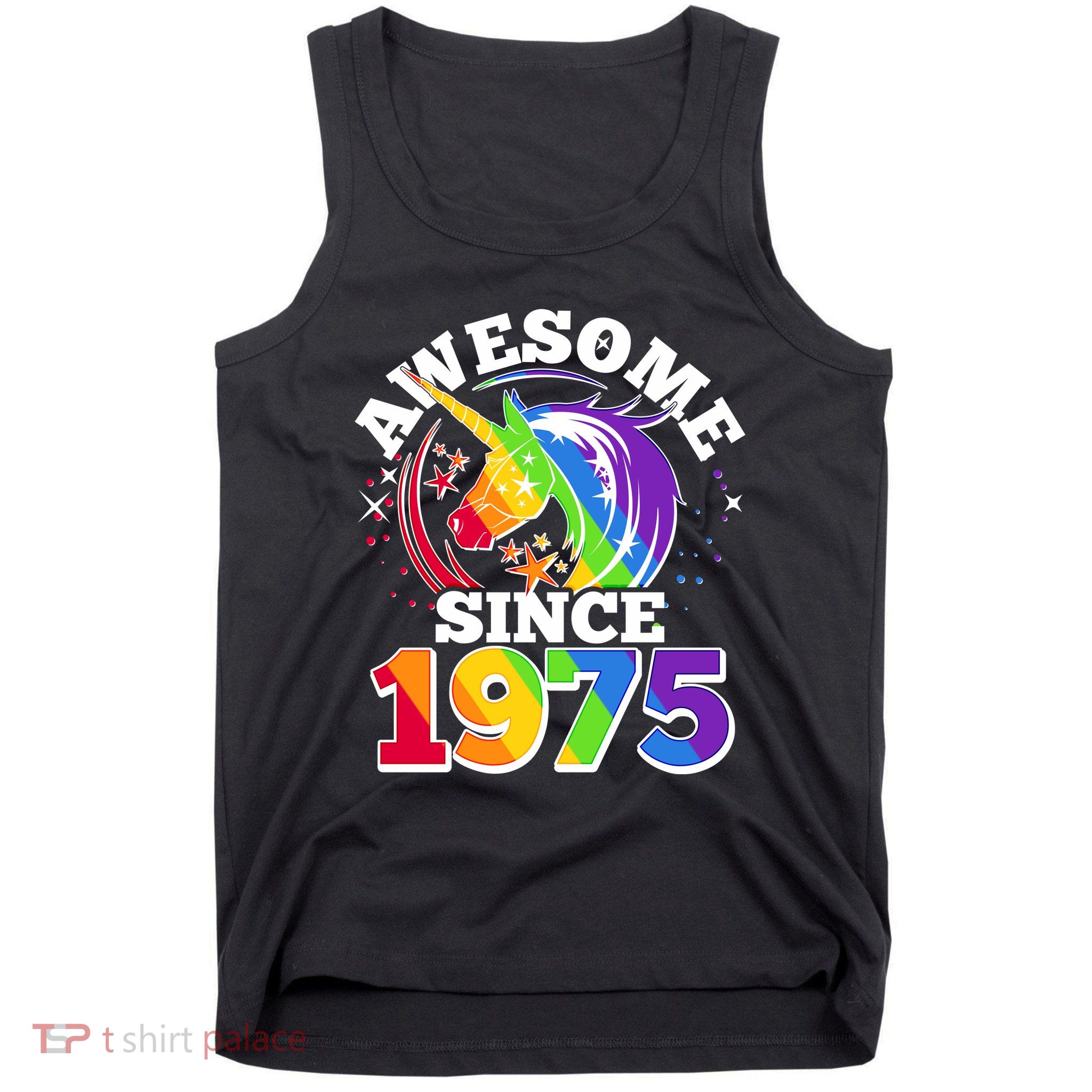 Rainbow Unicorn Awesome Since 1975 50th Birthday Tank Top