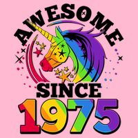 Rainbow Unicorn Awesome Since 1975 50th Birthday Long Sleeve Shirt