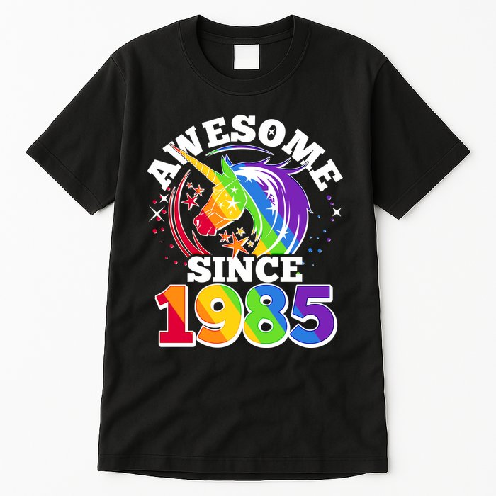 Rainbow Unicorn Awesome Since 1985 40th Birthday Tall T-Shirt