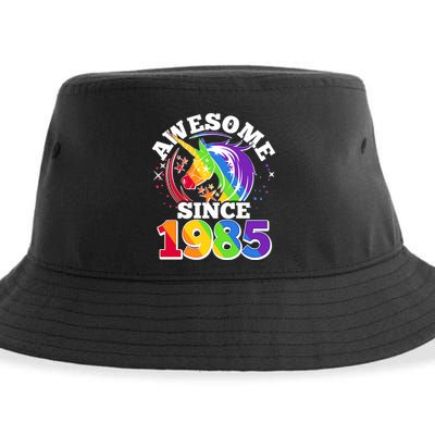 Rainbow Unicorn Awesome Since 1985 40th Birthday Sustainable Bucket Hat