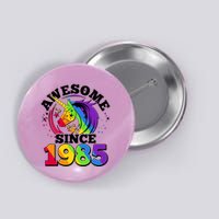 Rainbow Unicorn Awesome Since 1985 40th Birthday Button