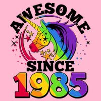 Rainbow Unicorn Awesome Since 1985 40th Birthday Kids T-Shirt