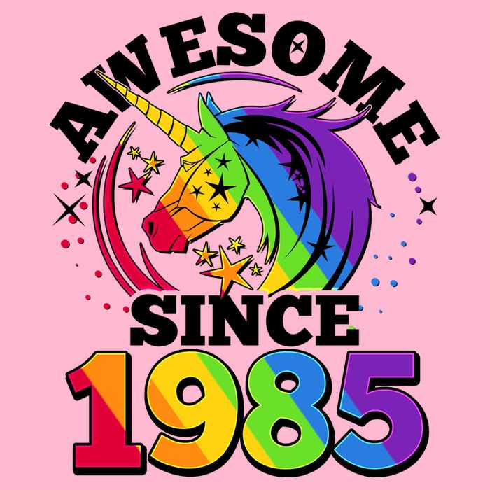 Rainbow Unicorn Awesome Since 1985 40th Birthday Kids T-Shirt