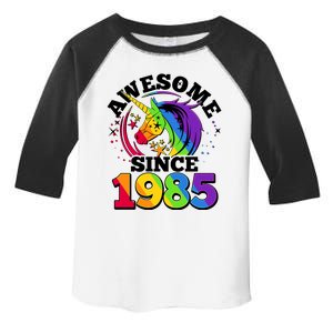 Rainbow Unicorn Awesome Since 1985 40th Birthday Toddler Fine Jersey T-Shirt