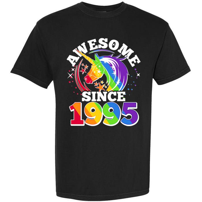 Rainbow Unicorn Awesome Since 1995 30th Birthday Garment-Dyed Heavyweight T-Shirt